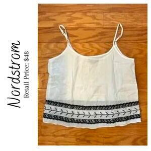 NWOT Nordstrom Rubbish Linen Embroidered Tank